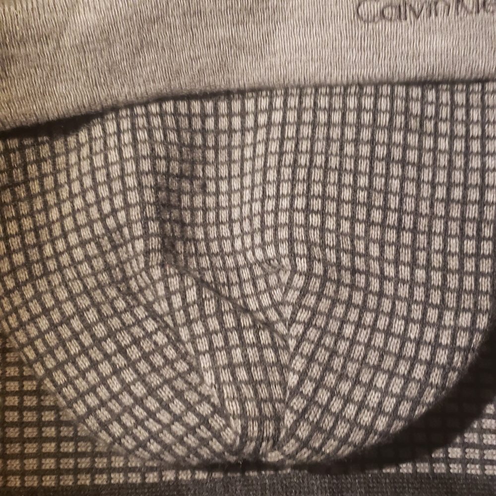 Calvin Klein Men's Gray and Black Checkered Hat